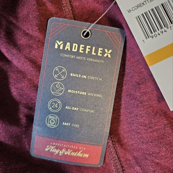 Flag & Anthem Men's MadeFlex All-Day Stretch 1/4-Zip Pullover, Maroon, SMALL - Picture 8 of 9